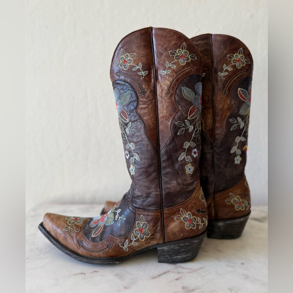 Old Gringo Bonnie Floral Motif Boots, Size 8 - Picture 3 of 11